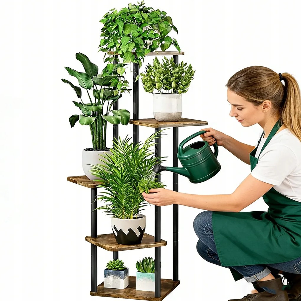 Virágágyás Többszintes padló állvány fém könyvespolc növények virágok