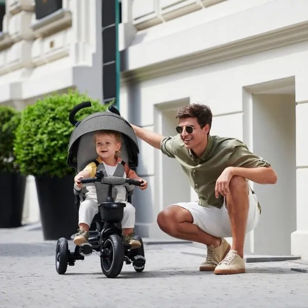 KINDERKRAFT select - Gyermek tricikli 5in1 SPINSTEP szürke