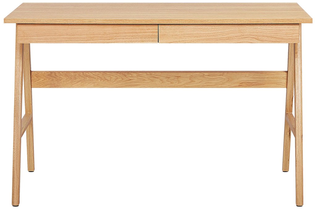 Skandináv Stílusú Világos Fa Színű Fiókos Íróasztal 120x70 cm SHESLAY Beliani