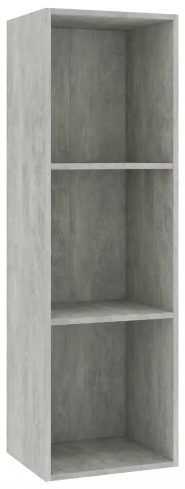betonszürke szerelt fa könyv-/TV-szekrény 36 x 30 x 114 cm