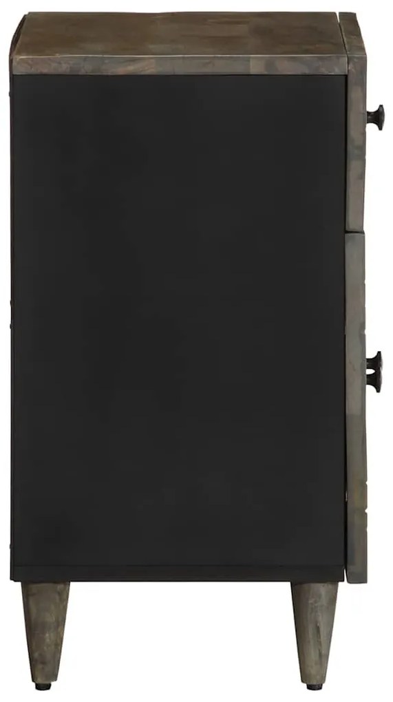 Világosszürke tömör mangófa éjjeliszekrény 50x33x60 cm
