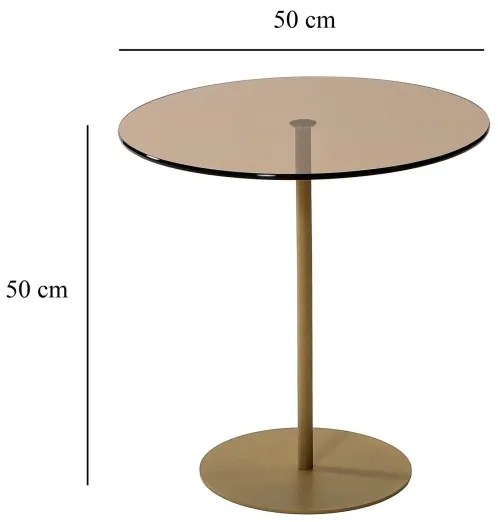 Kisasztal CHILL 50x50 cm arany/bronz