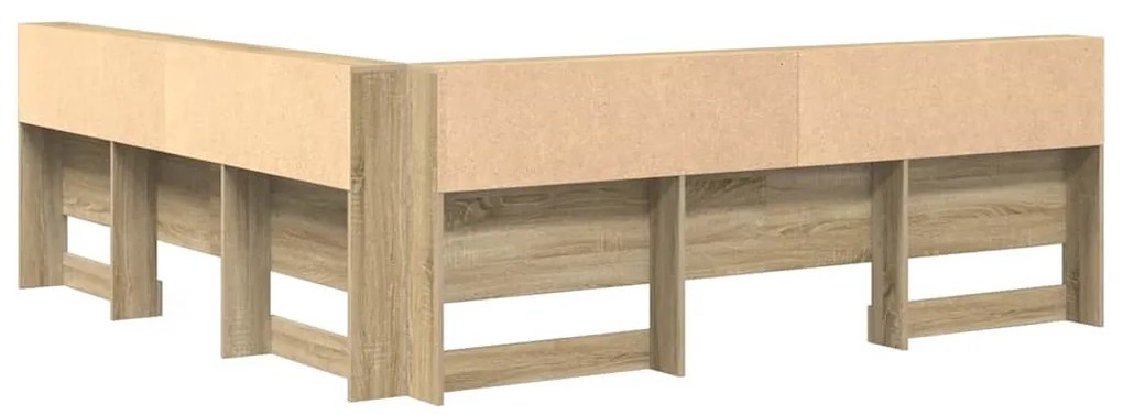 Tároló fejtámla polcokkal tárolóval sonoma tölgy 200 cm Faanyag