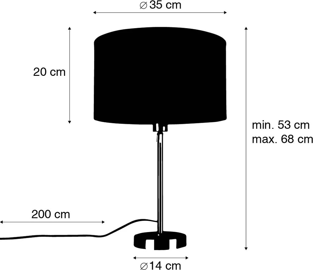 Asztali lámpa arany beállítható árnyékolóval világosbarna 35 cm - Parte