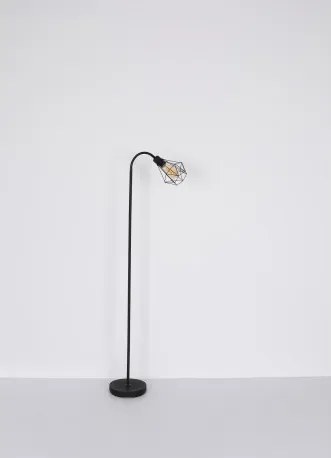Globo 15351S Állólámpa fém fekete matt, fémhálós fekete matt, lábkapcsoló a kábelben, flexo, HxSzxM: 370x220x1750mm, kábelhossz 1800mm, nem tartozék: 1x E27 40W 230V
