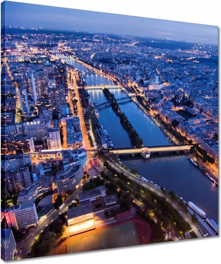 Vászonkép 50x50 Párizs éjszakai panorámája