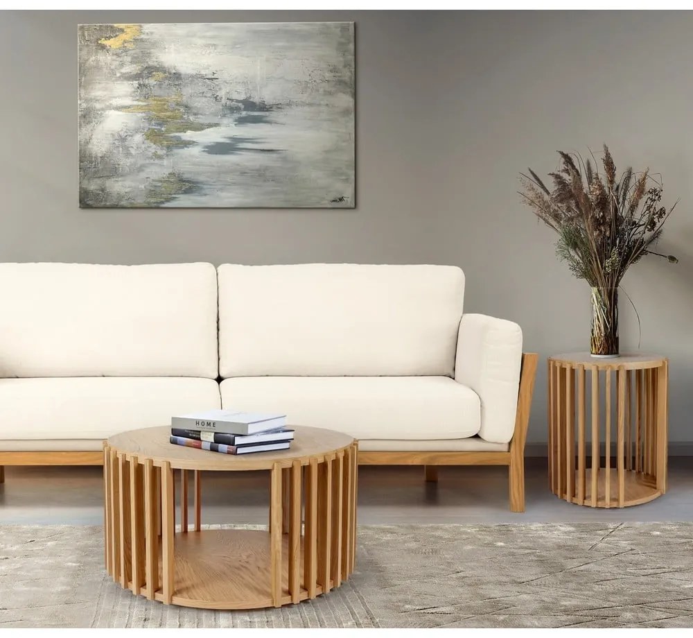 Drum tölgyfa dohányzóasztal, ø 83 cm - Woodman