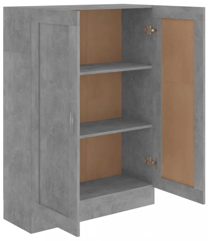 betonszürke szerelt fa könyvszekrény 82,5 x 30,5 x 115 cm