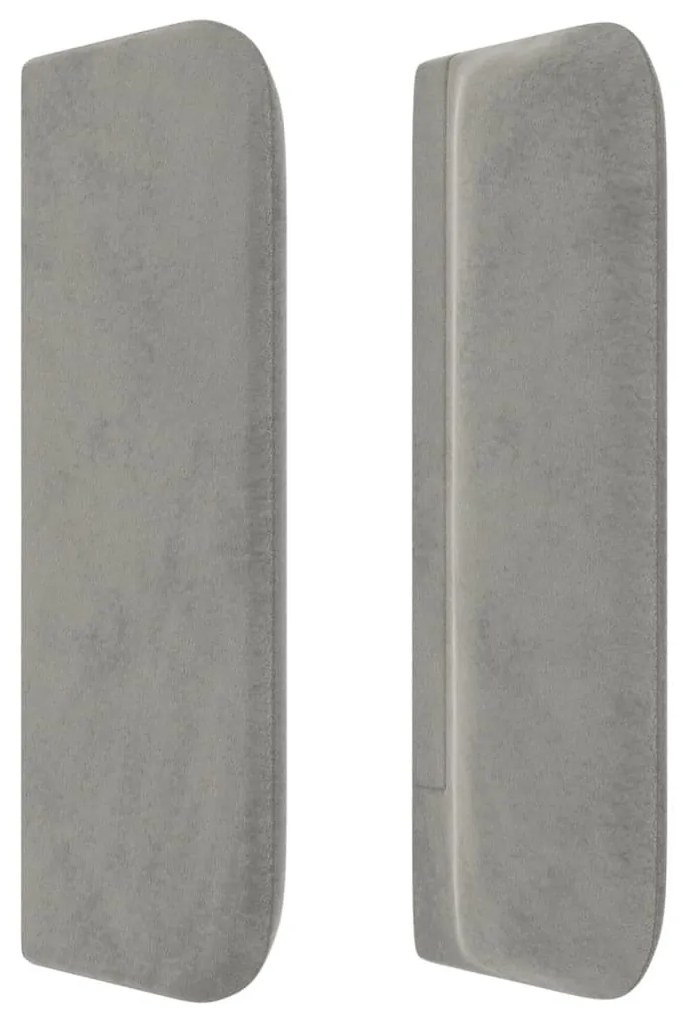 világosszürke bársony fejtámla 83x16x78/88 cm