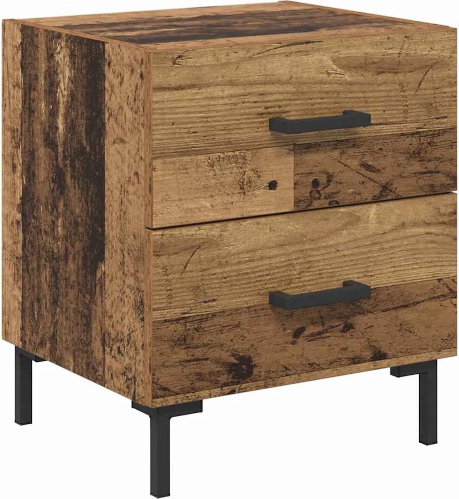 vidaXL Éjjeliszekrény fiókkal Öreg fa 40 x 35 x 47,5 cm Faanyag