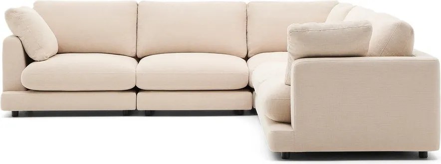 Bézs zsenília sarokkanapé Gala – Kave Home