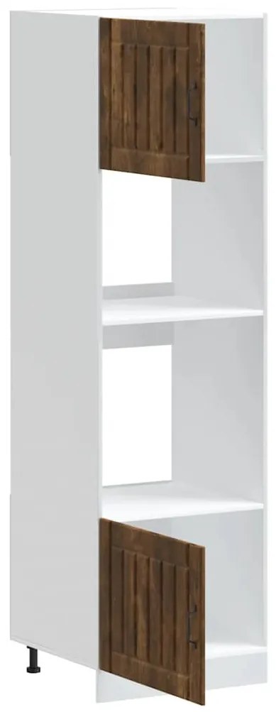 Lucca 2 db füstölt tölgy színű szerelt fa sütőszekrények