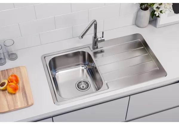 ALVEUS 1144640 - Mosogató LINE 86x50 cm matt acél/satin, excenter nélkül