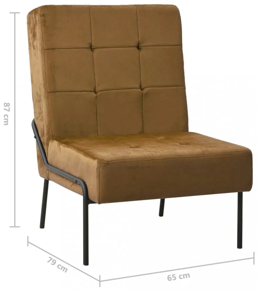 barna bársony pihenőszék 65 x 79 x 87 cm