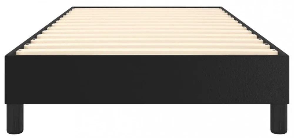 fekete műbőr rugós ágykeret 100x200 cm