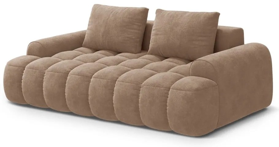 Világosbarna bársony kanapé 200 cm Linz – Cosmopolitan Design