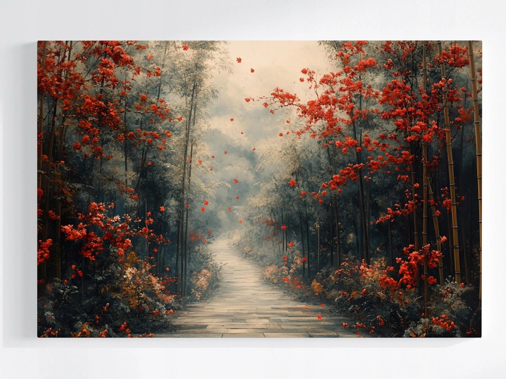 Poszter Tájkép Park Fa Bambusz Virágok Ősz 60x40