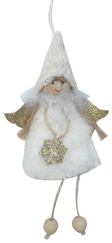 Fehér angyalka, akasztóval 20cm