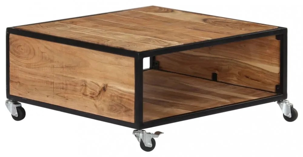 tömör akácfa dohányzóasztal 70 x 70 x 32 cm