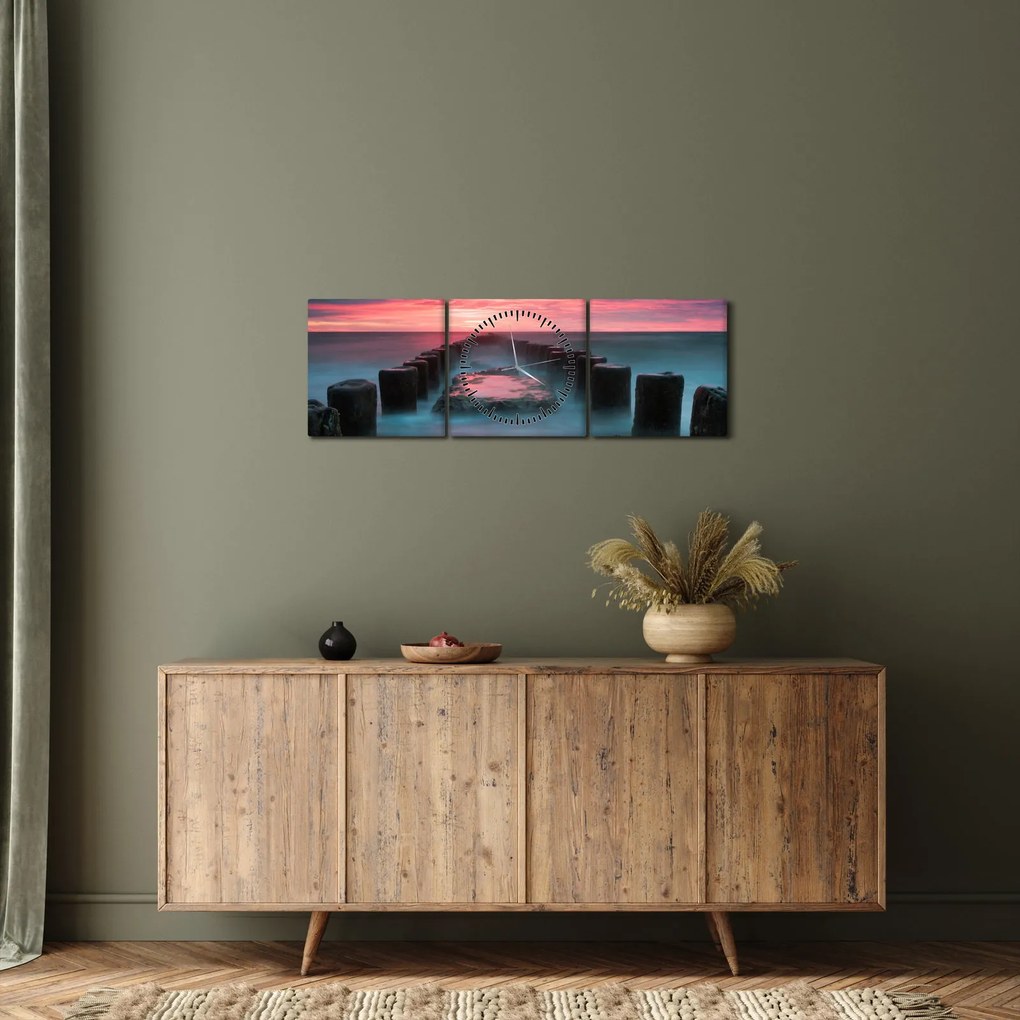 Kép - Sziklák a tenger (órával) (90x30 cm)