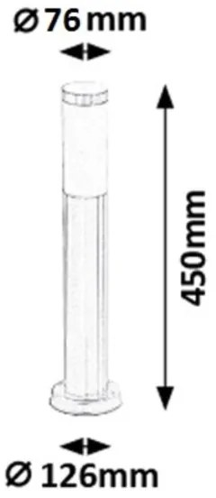 Rabalux 8263 - Kültéri lámpa INOX TORCH 1xE27/25W IP44
