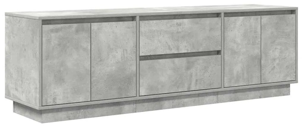 betonszürke TV-szekrény LED lámpákkal 160,5x41x50 cm
