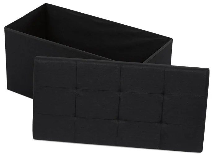 Tárolós Puff, Fekete Szövet. TAB-462 BK2