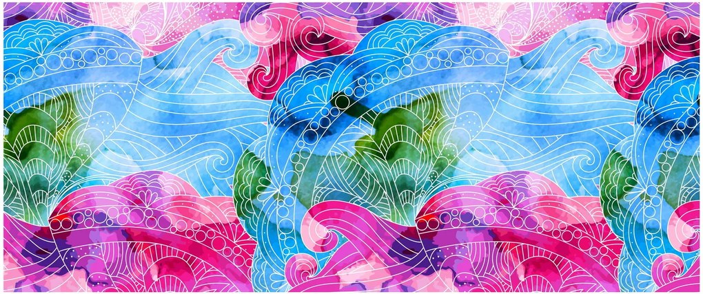 Kép - Színes hullámok (120x50 cm)