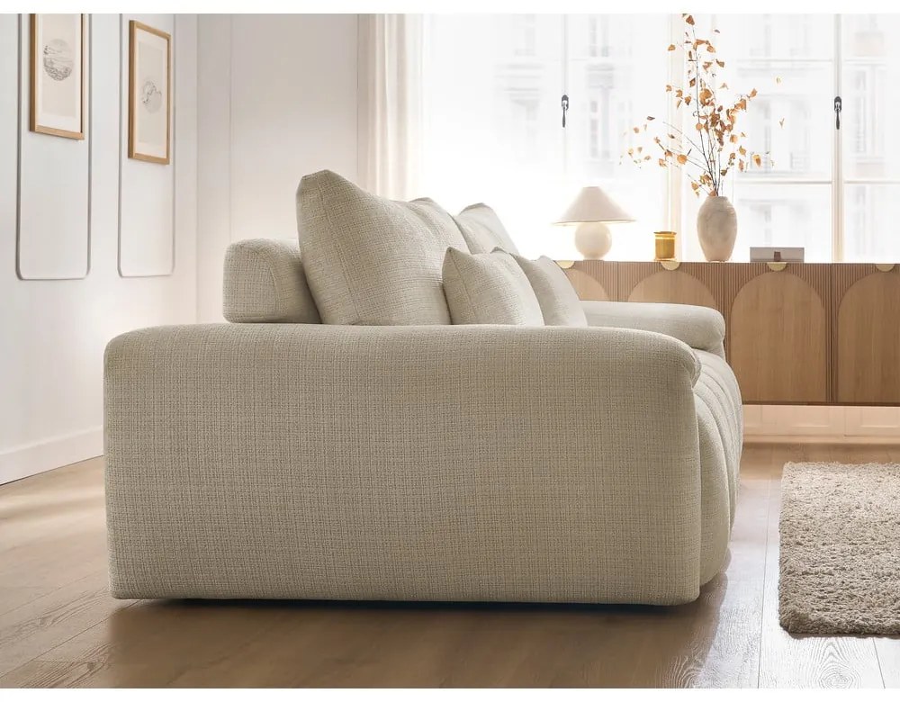 Bézs zsenília kanapé 264 cm Ivane – Bobochic Paris