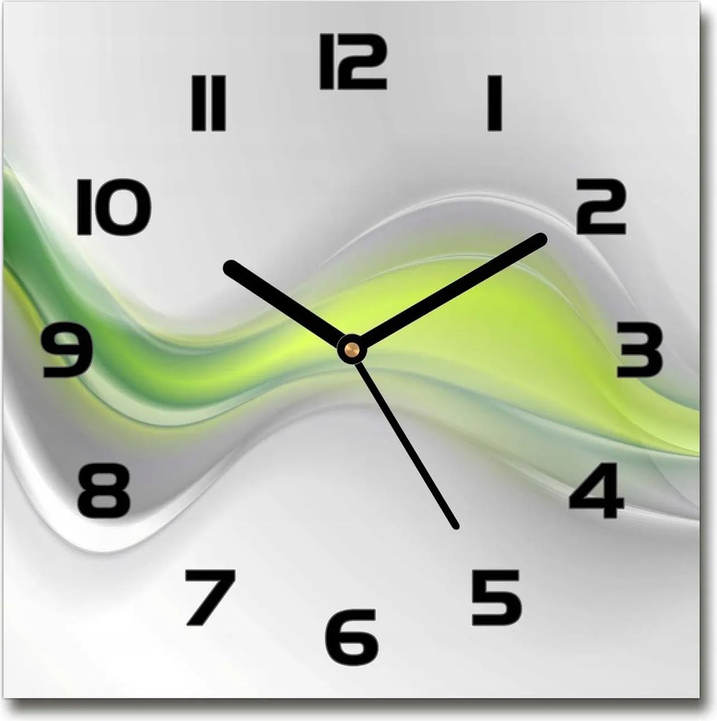 Négyzet alakú üveg falióra Absztrakt hullámok 30x30 cm