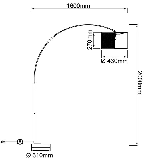Brilliant - WILEY állólámpa 1xE27/60W/230V fekete/bézs