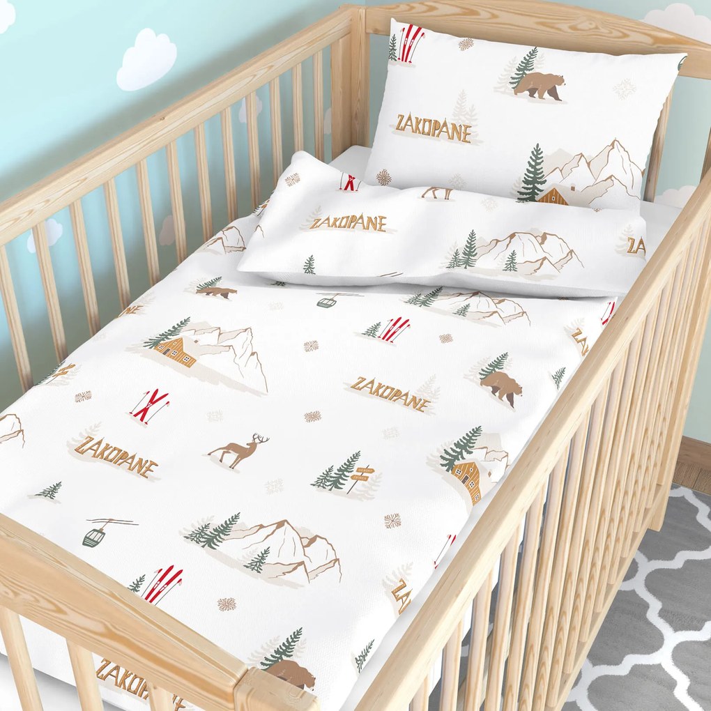 Goldea gyermek pamut ágyneműhuzat kiságyba - zakopane 90 x 120 és 40 x 60 cm