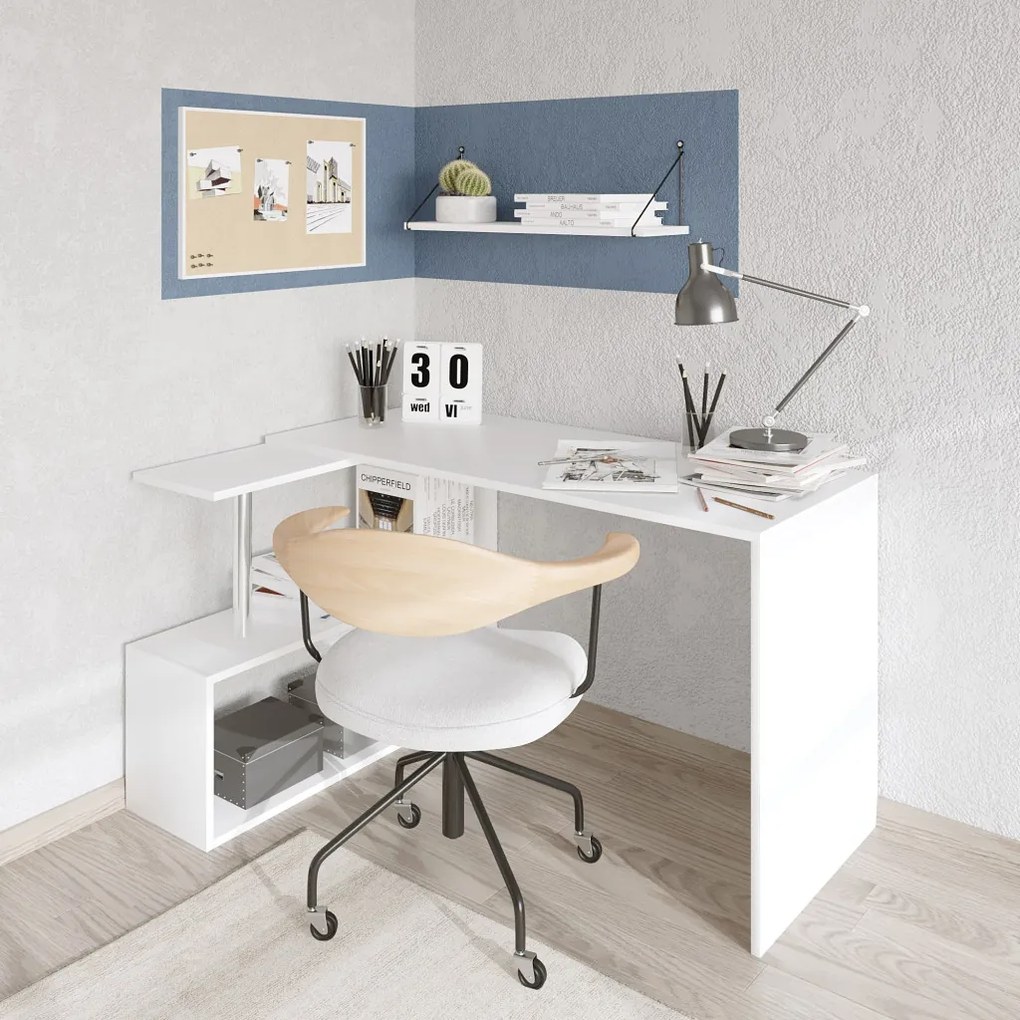 Gelincik íróasztal, fehér, 130 cm