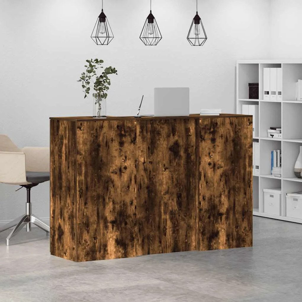 recepciós pult füstös tölgy 155x50x103,5 cm szerelt fa