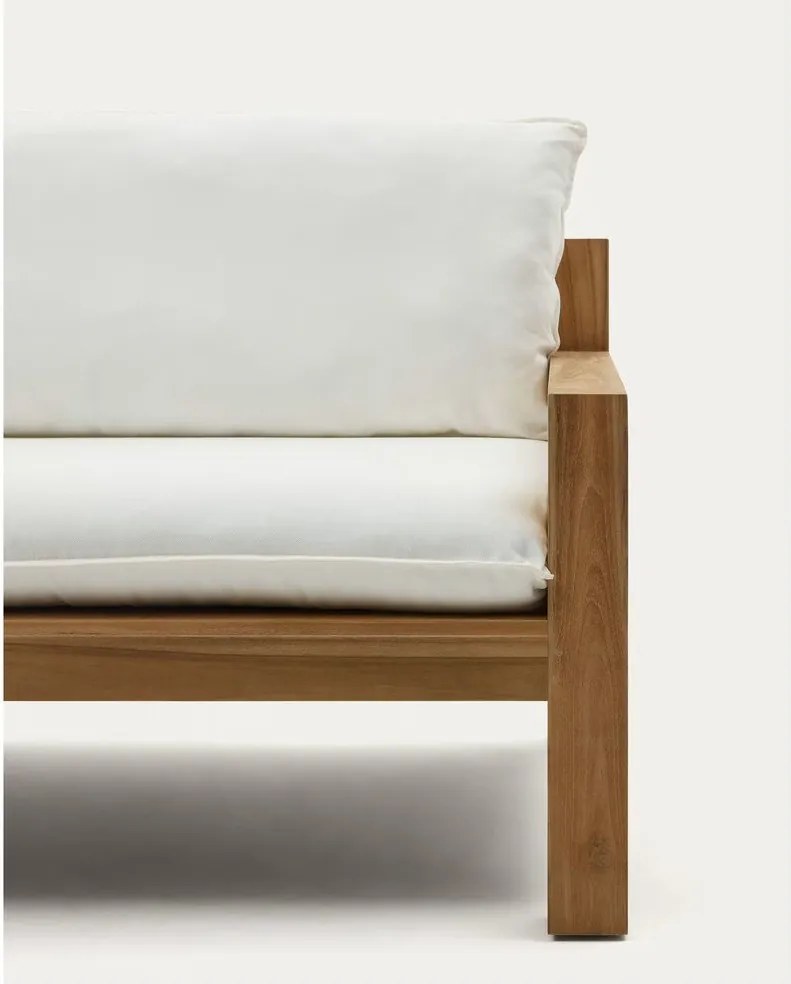 Fehér-natúr színű teakfa kerti kanapé Forcanera – Kave Home