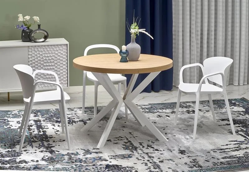 Peroni bővíthető étkezőasztal fehér - aranytölgy 100-250 cm