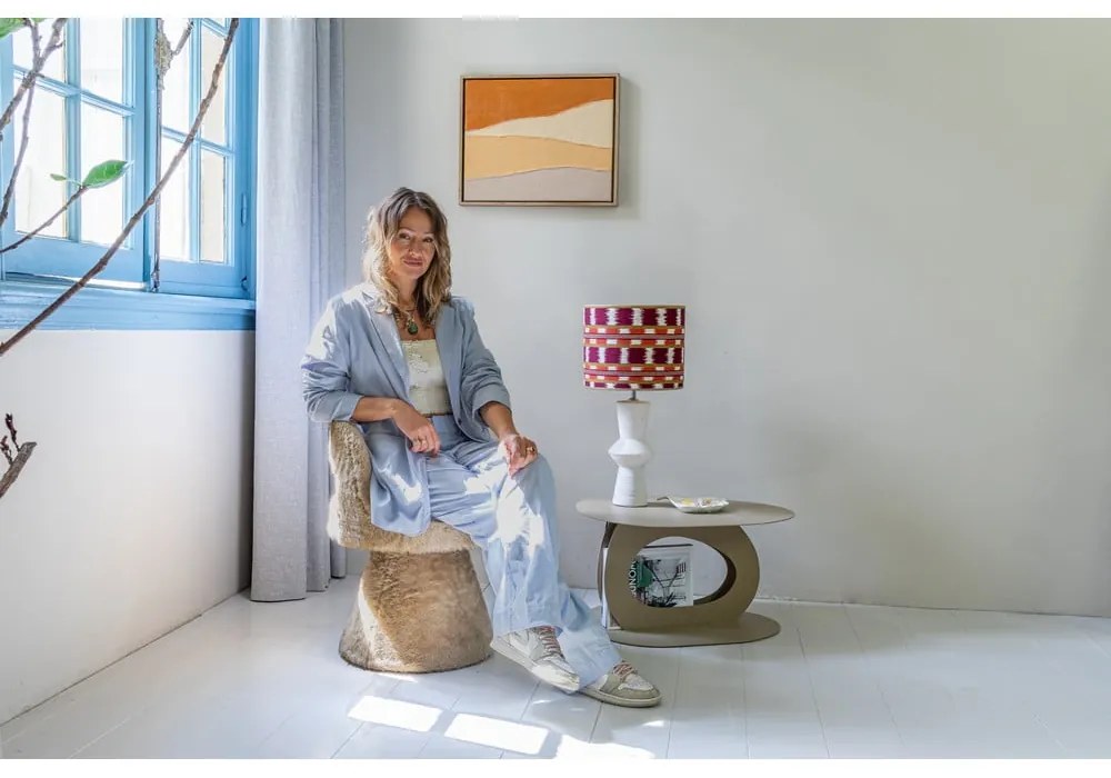 Bézs fém dohányzóasztal 55x66 cm Tonda – Spinder Design