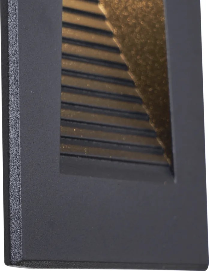 6 darabos modern süllyesztett fali lámpa szett fekete 7 cm LED-del IP65 - Trem