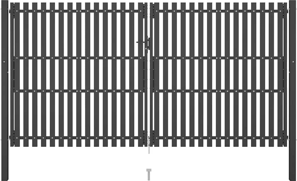 vidaXL antracit színű acél kerítéskapu 400 x 200 cm