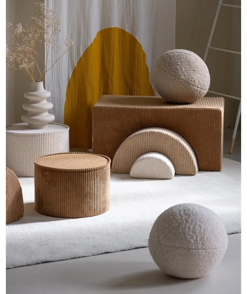 Barna kordbársony gyerek puff – Wigiwama