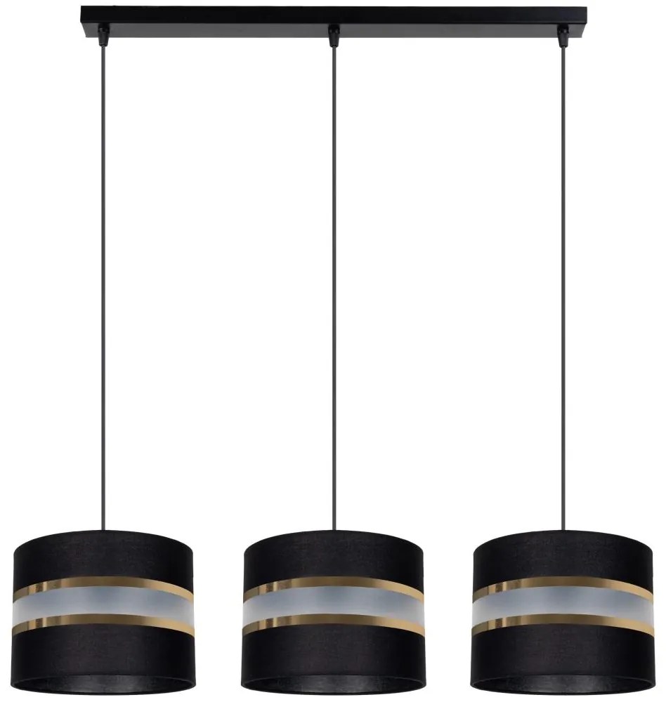 Csillár zsinóron CORAL 3xE27/60W/230V fekete