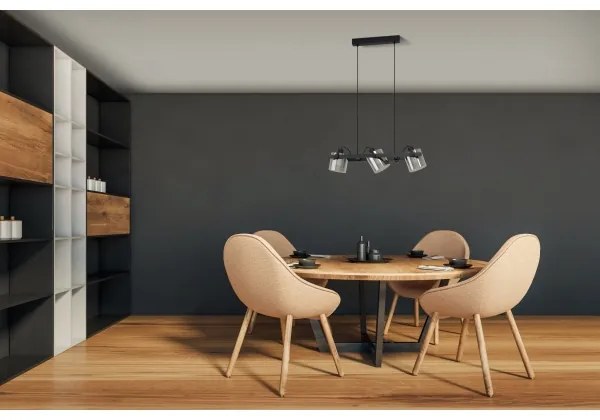 Eglo 780478 - Csillár zsinóron CALERINO 3xE27/40W/230V fekete