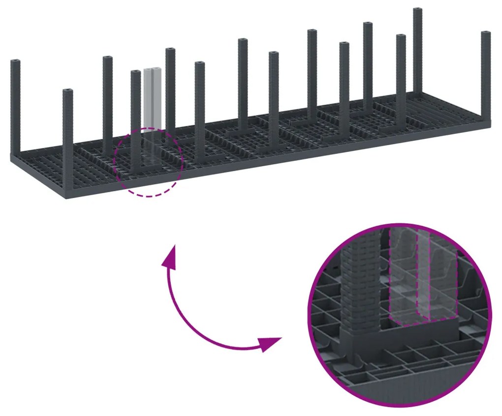 Kert étkező szett 13 pcs Antracit Polt rattan