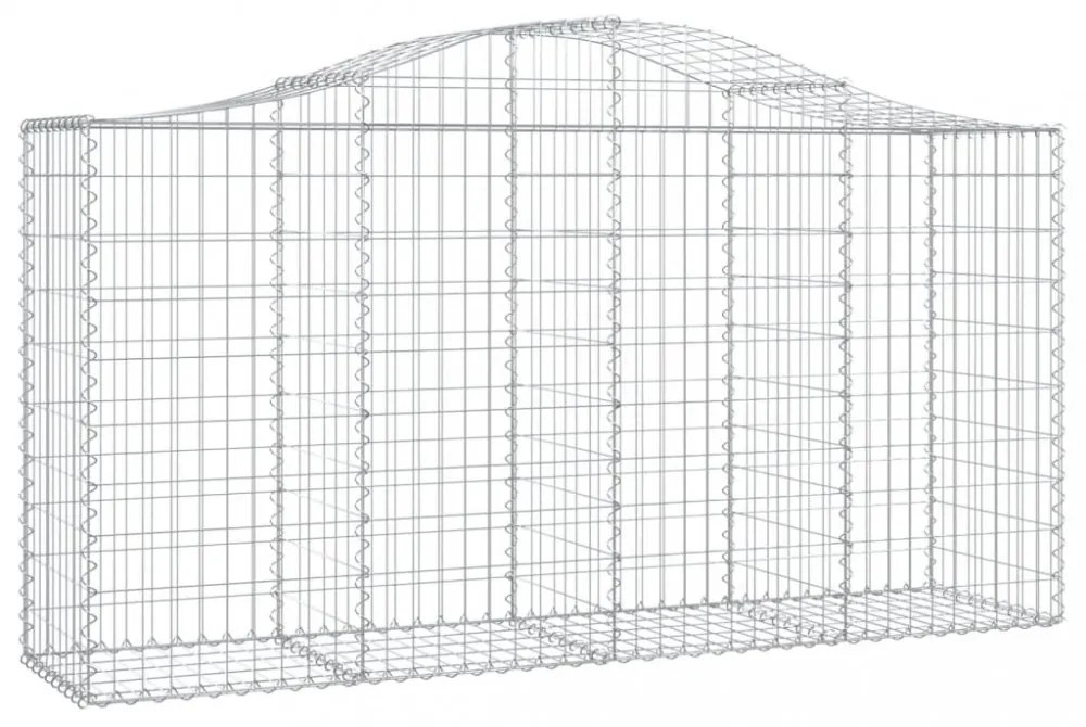 4 db íves horganyzott vas gabion kosár 200 x 50 x 100/120 cm