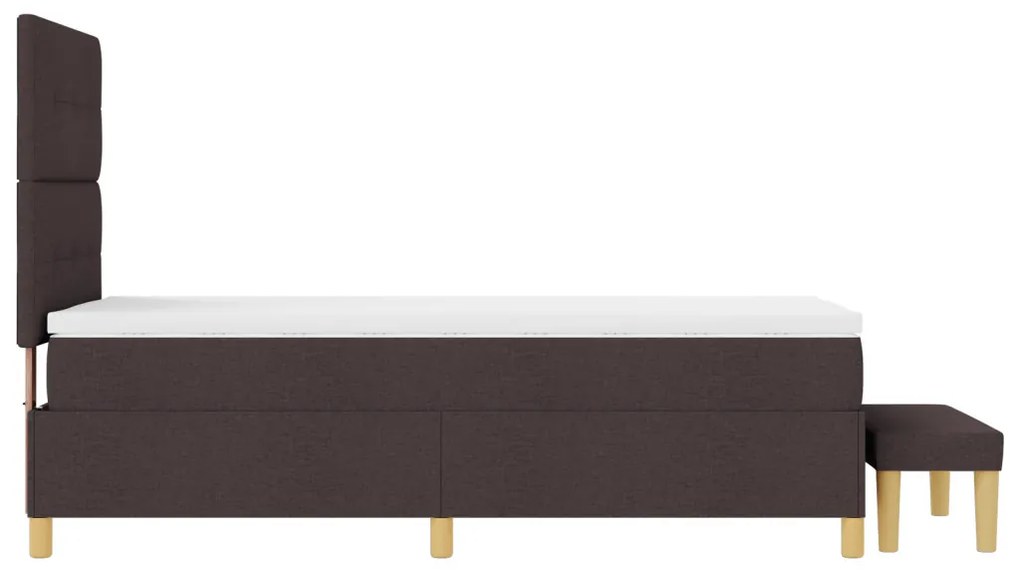Boxspring Ágy Matrachoz és Padhoz Sötétbarna 100x200 cm Szövet
