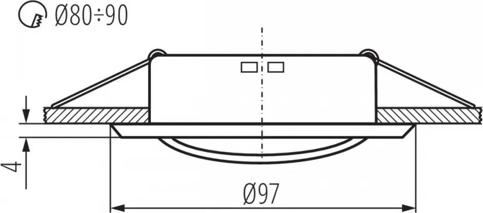 Mennyezetbe Építhető Lámpa Króm ARGUS CT-2115 KANLUX 331