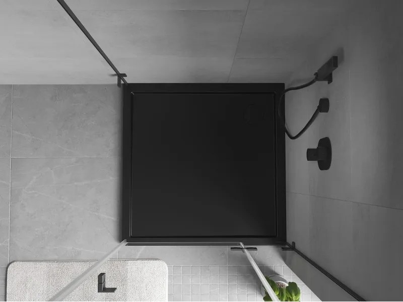 Mexen Flow négyzet alakú zuhanytálca slim 85 x 85 cm, fekete matt - 46S708585
