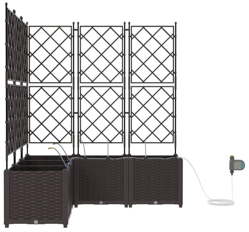 Kerti ültetők Barna 120 x 120 x 142 cm Acél