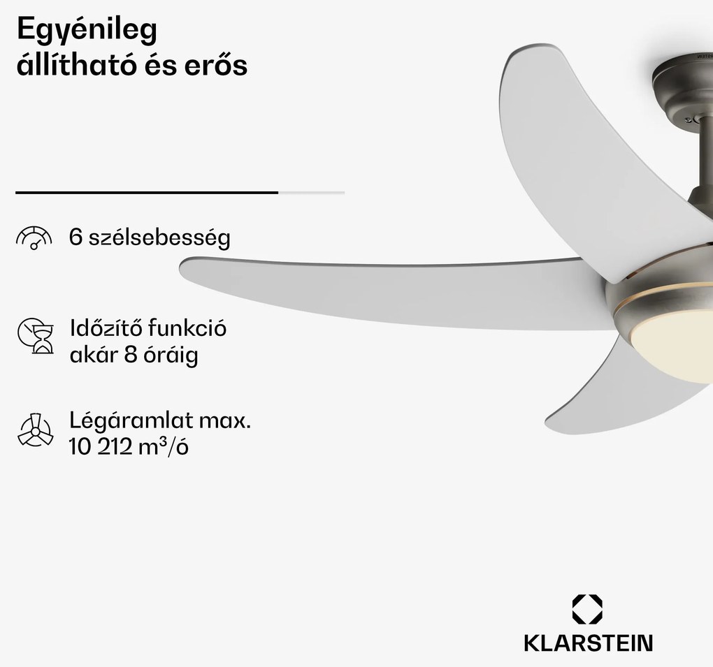 Bolero 2 az 1-ben Smart, mennyezeti ventilátor, Ø 132 cm, fény 55 W, távirányító, vezérlés applikáción keresztül, 2 menetirány