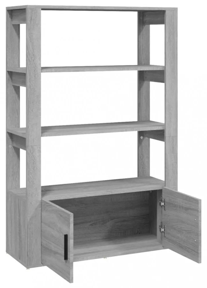 szürke sonoma színű szerelt fa tálalószekrény 80x30x119,5 cm
